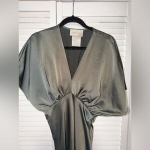 BHLDN Sage Satin Gown